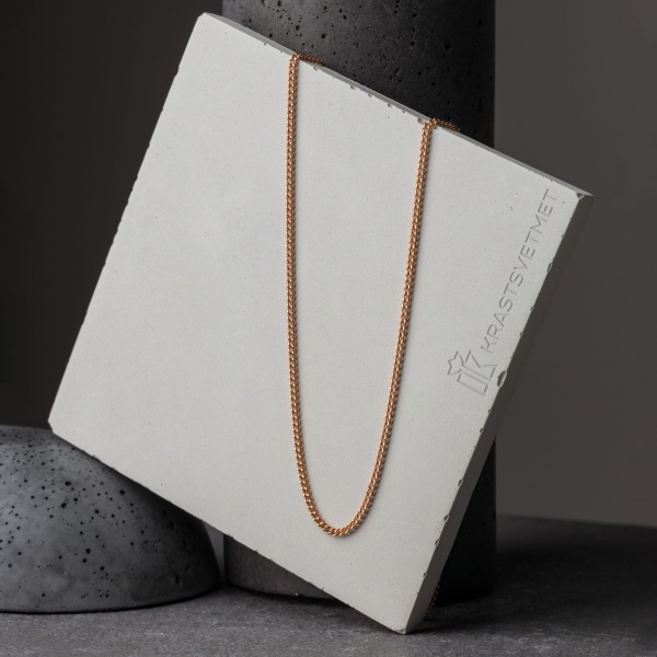 Цепь из красного золота 585, плетение «Гурмета»